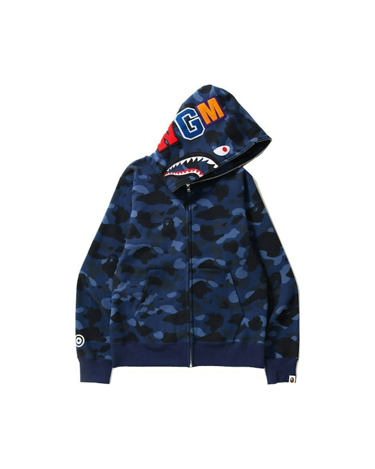BAPE Color Camo Shark Full Zip Hoodie (FW21) Navy