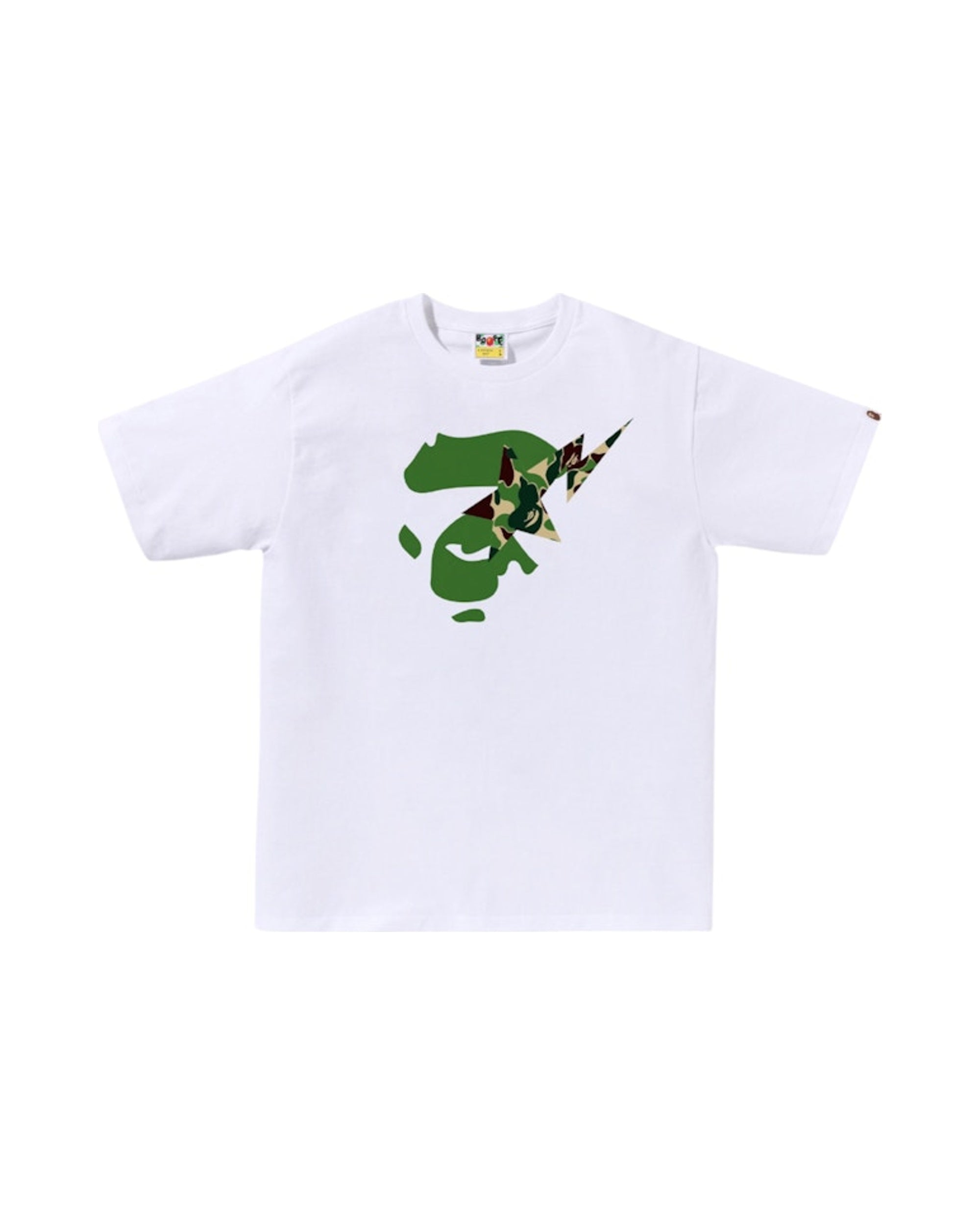 BAPE ABC Camo Ape Face Sta Tee White/Green
