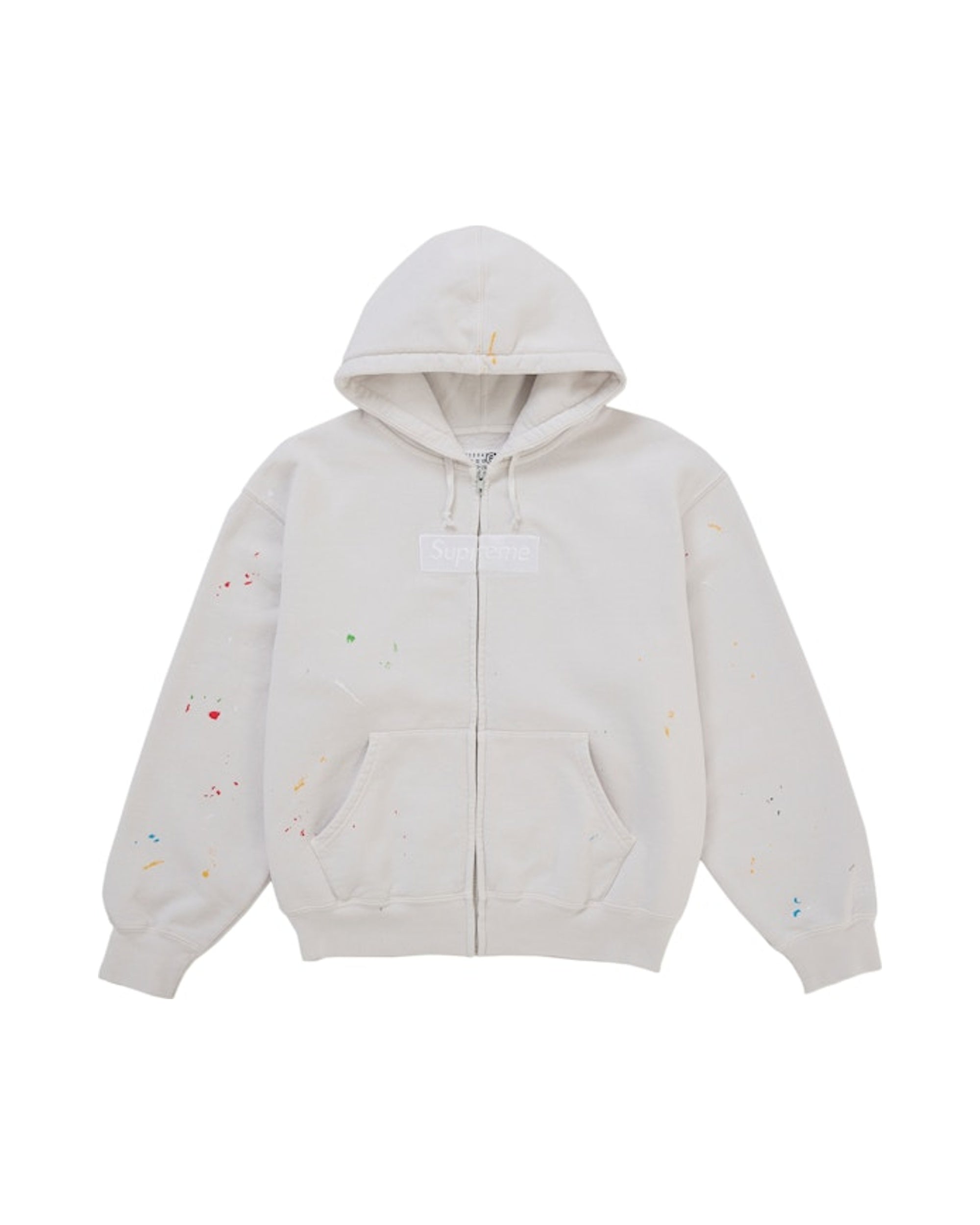 Supreme MM6 Maison Margiela Box Logo Zip Up Hooded Sweatshirt White
