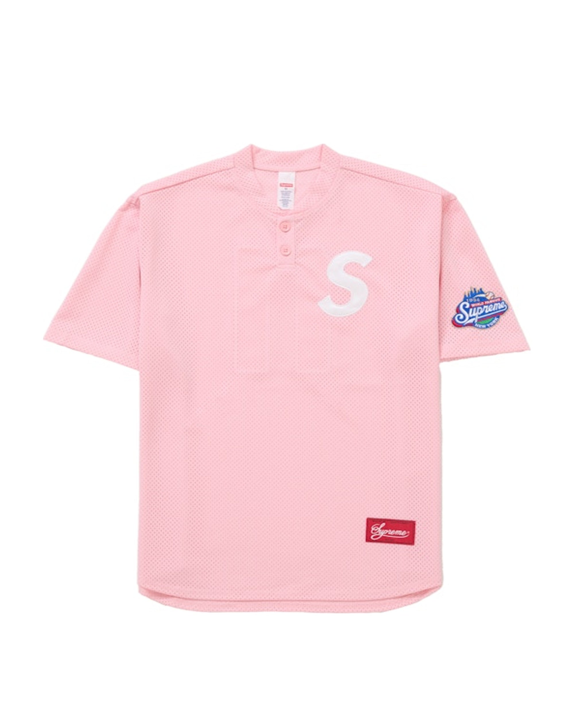 Supreme S Logo Baseball Henley Jersey (SS25) Pink