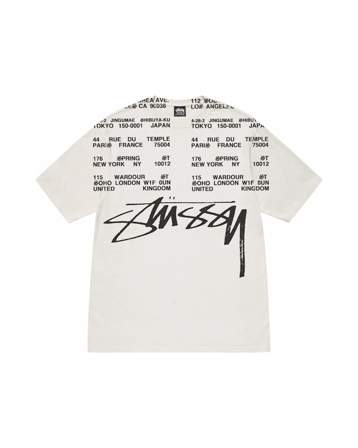 Stussy Locations Pigment Dyed T-shirt Natural
