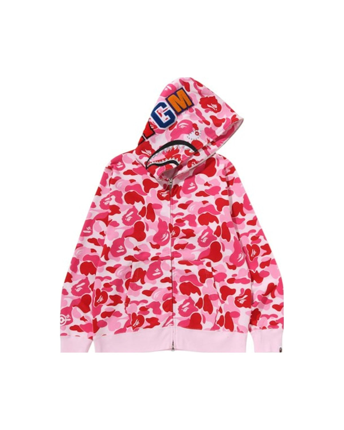 BAPE ABC Camo Crystal Stone Shark Full Zip Hoodie Pink