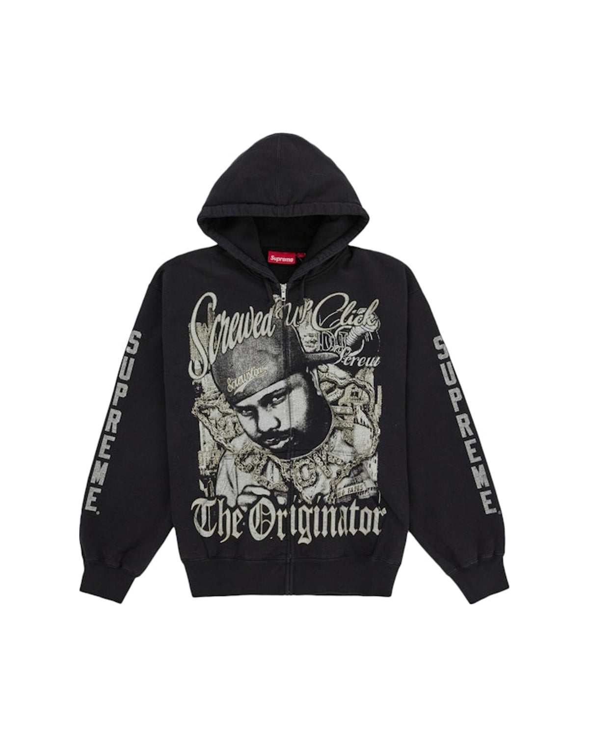 Supreme DJ Screw Zip Up Hooded Sweatshirt Black