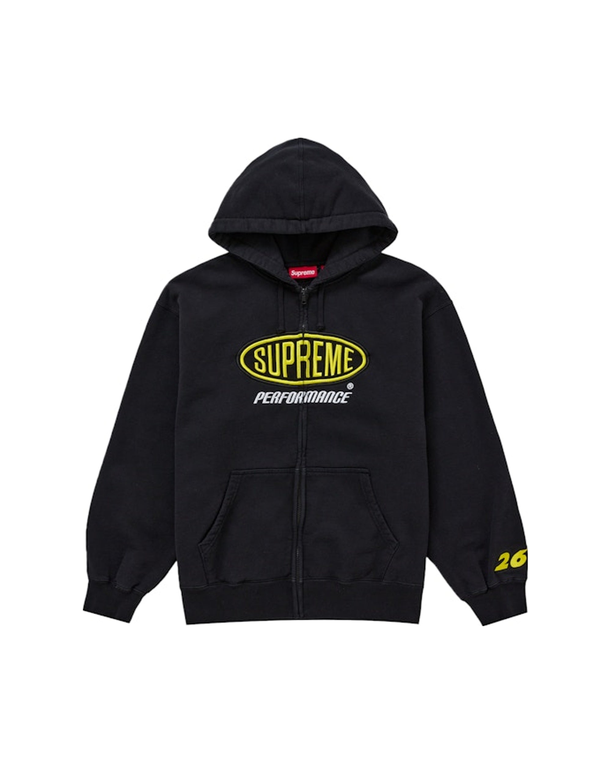 Supreme Performance Zip Up Hooded Sweatshirt Black