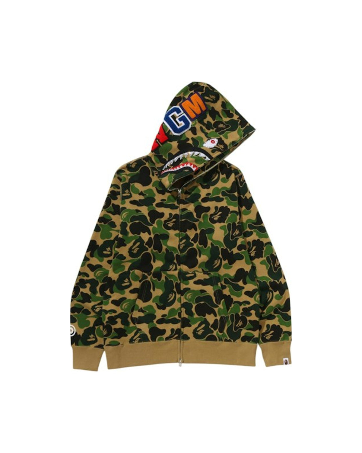 BAPE ABC Camo Crystal Stone Shark Full Zip Hoodie Green