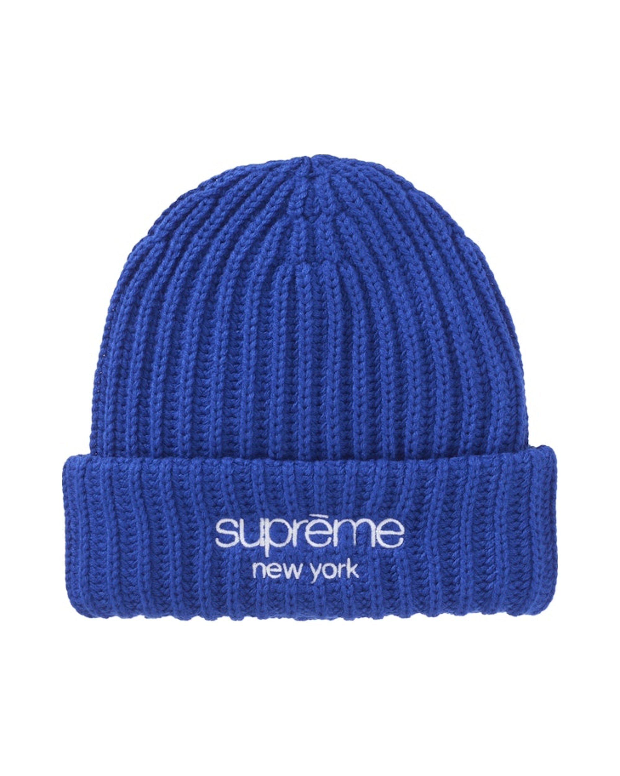 Supreme Chunky Rib Classic Logo Beanie Royal