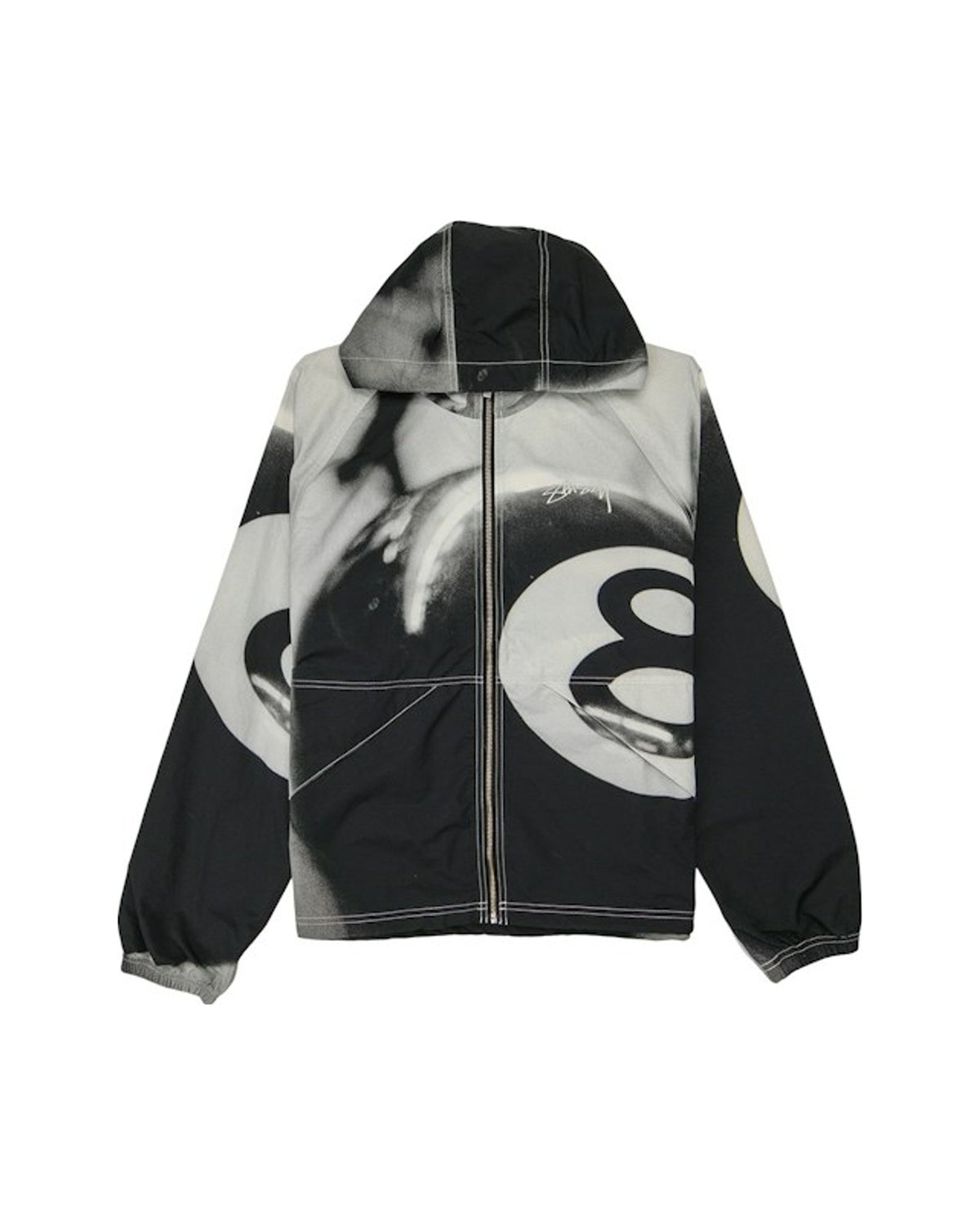 Stussy 8 Ball Beach Shell Jacket Grayscale
