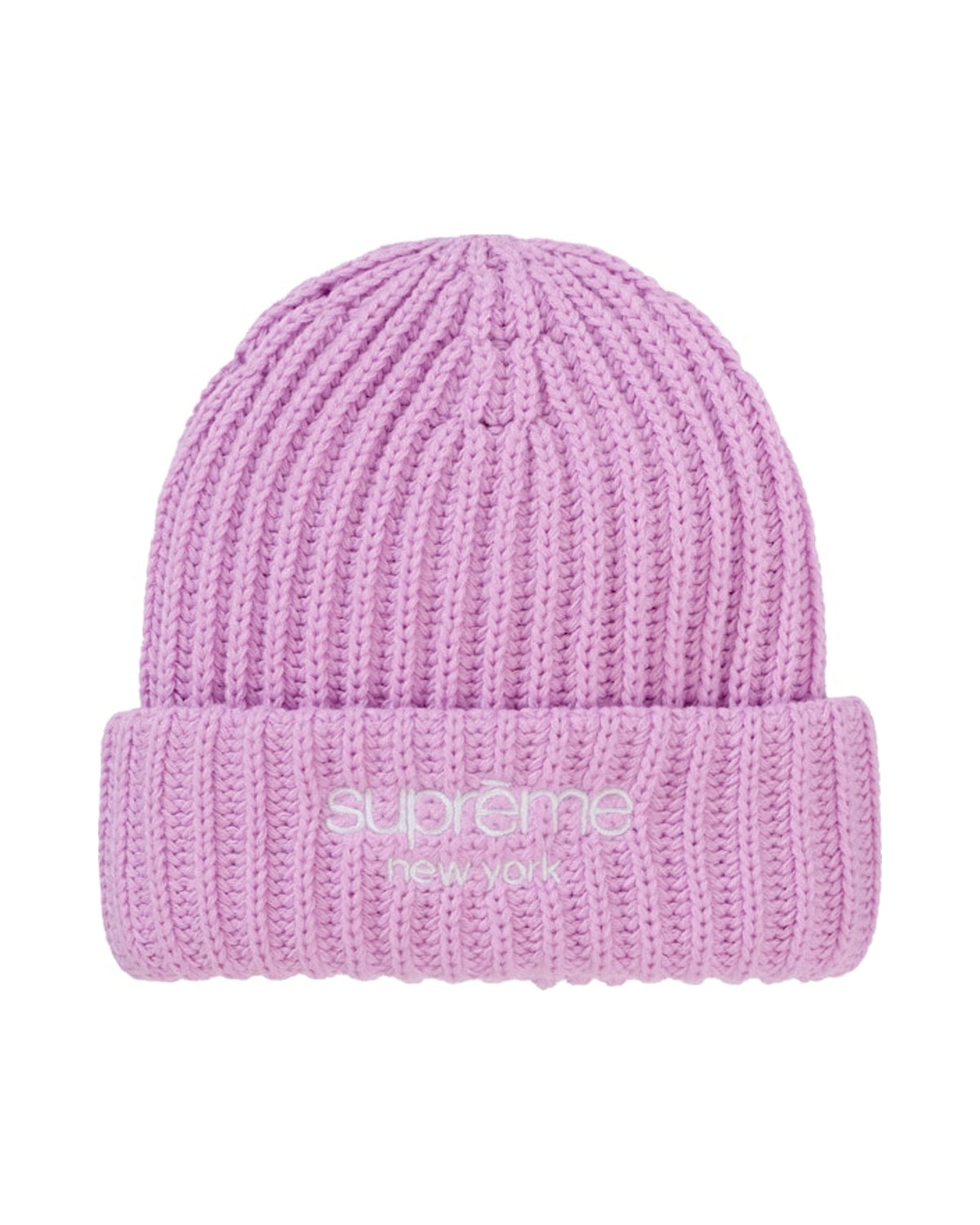 Supreme Chunky Rib Classic Logo Beanie Pink