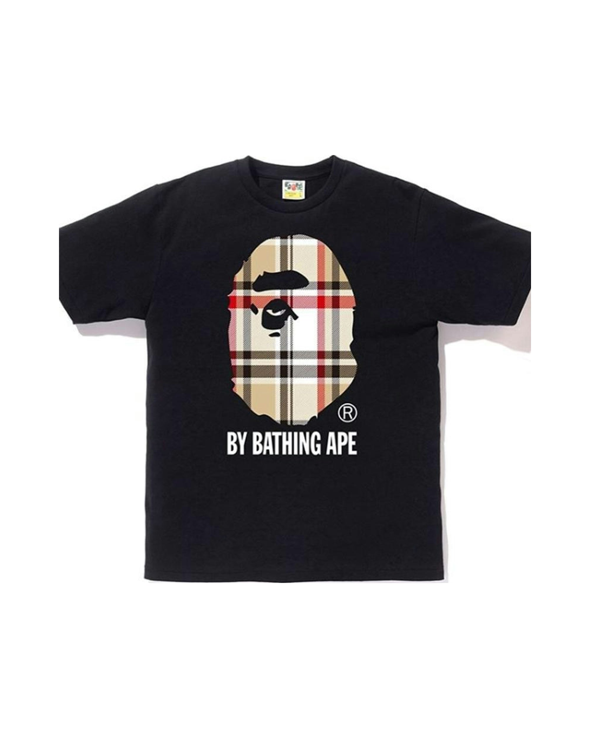 BAPE A Bathing Ape Check by Bathing Tee Black/Beige