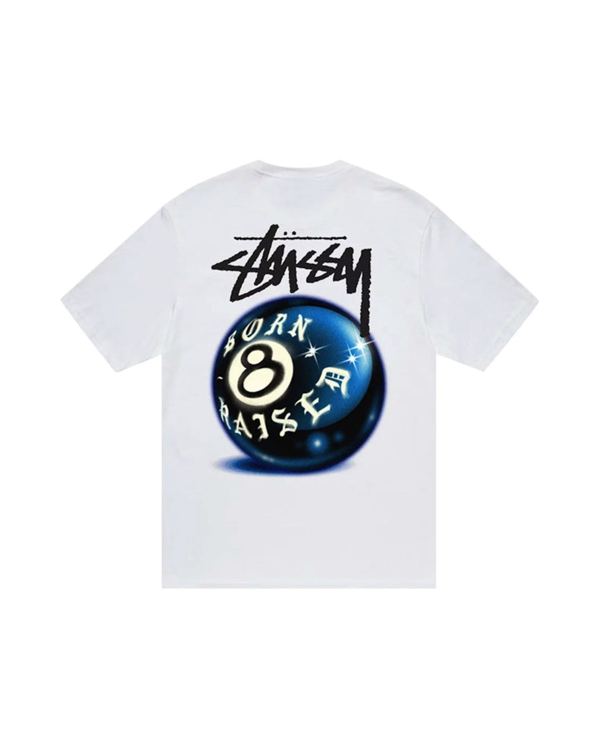 Stussy Born X Raised 8 Ball Tee White