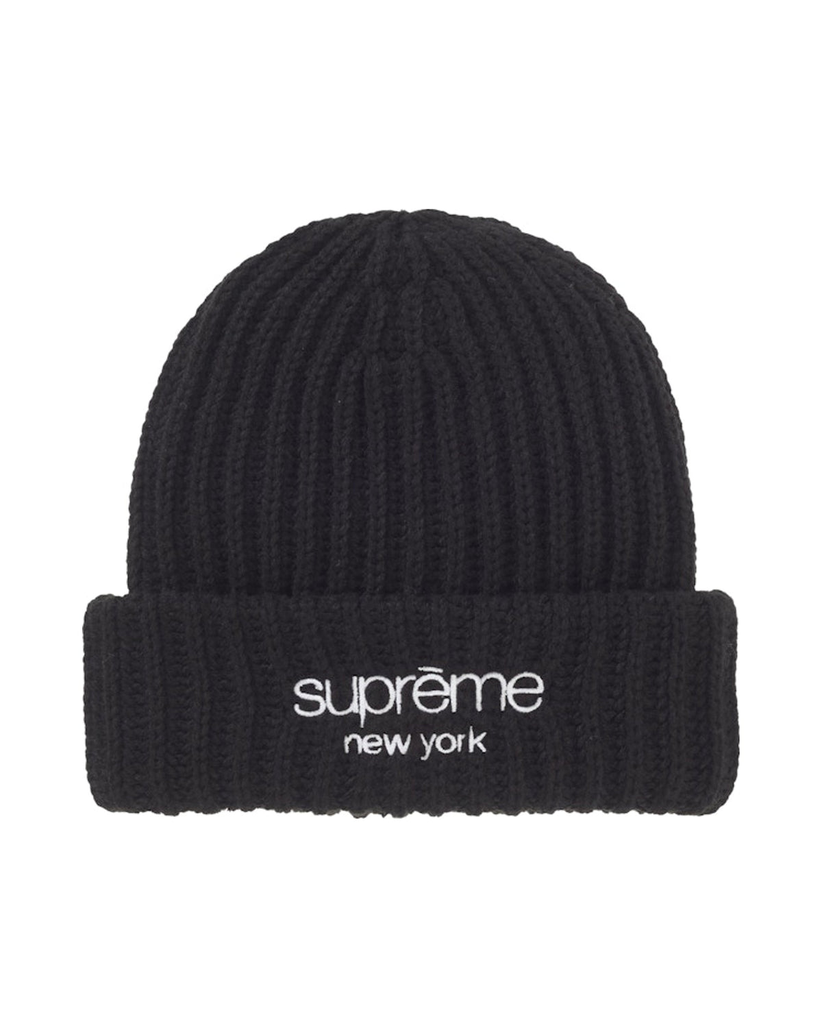 Supreme Chunky Rib Classic Logo Beanie Black