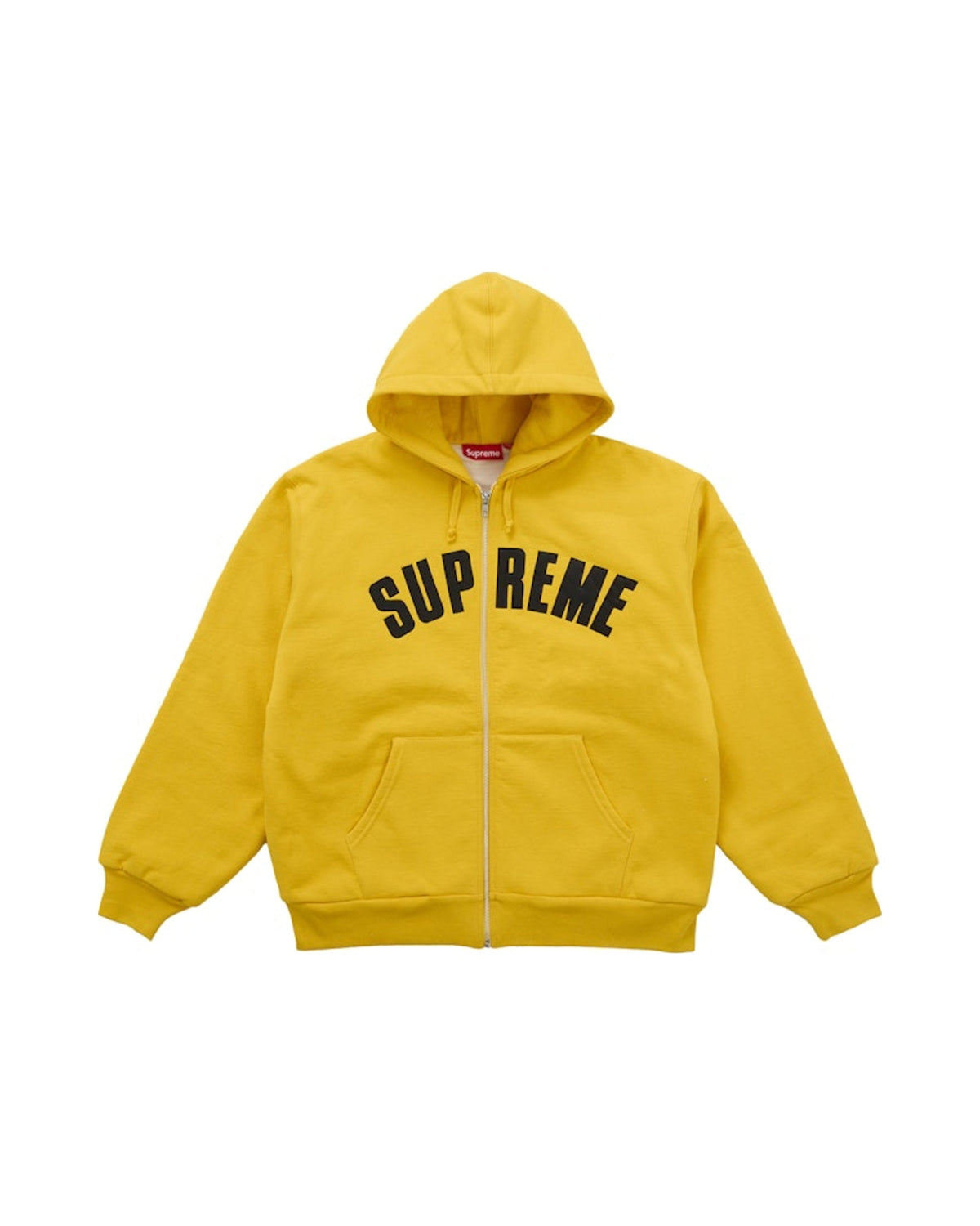 Supreme Arc Thermal Lined Zip Up Hooded Sweatshirt Yellow