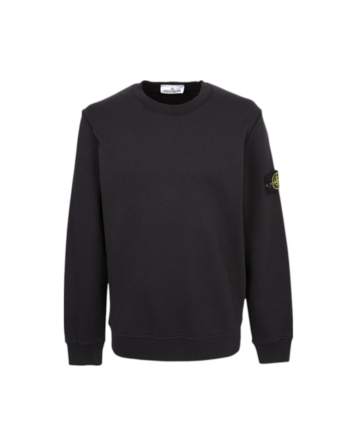 Stone Island Organic Cotton Fleece Crewneck Black