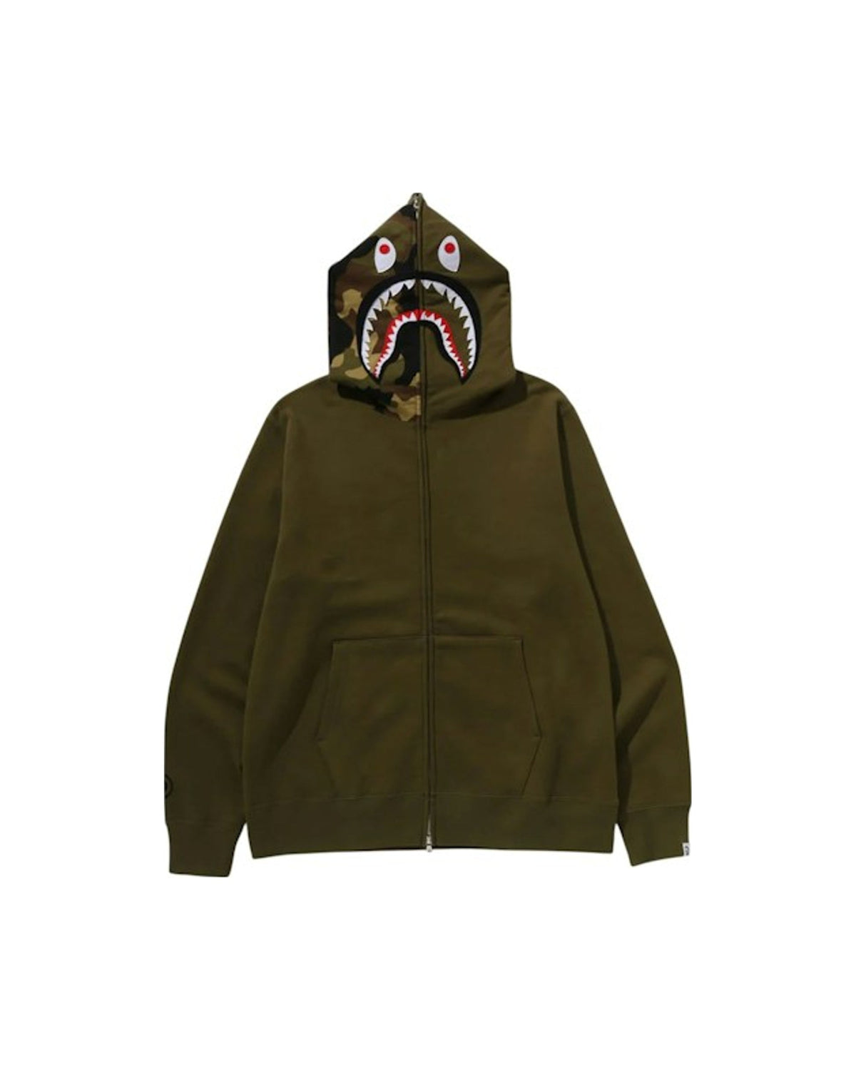 BAPE 1st Shark Full Zip Hoodie Olivedrab