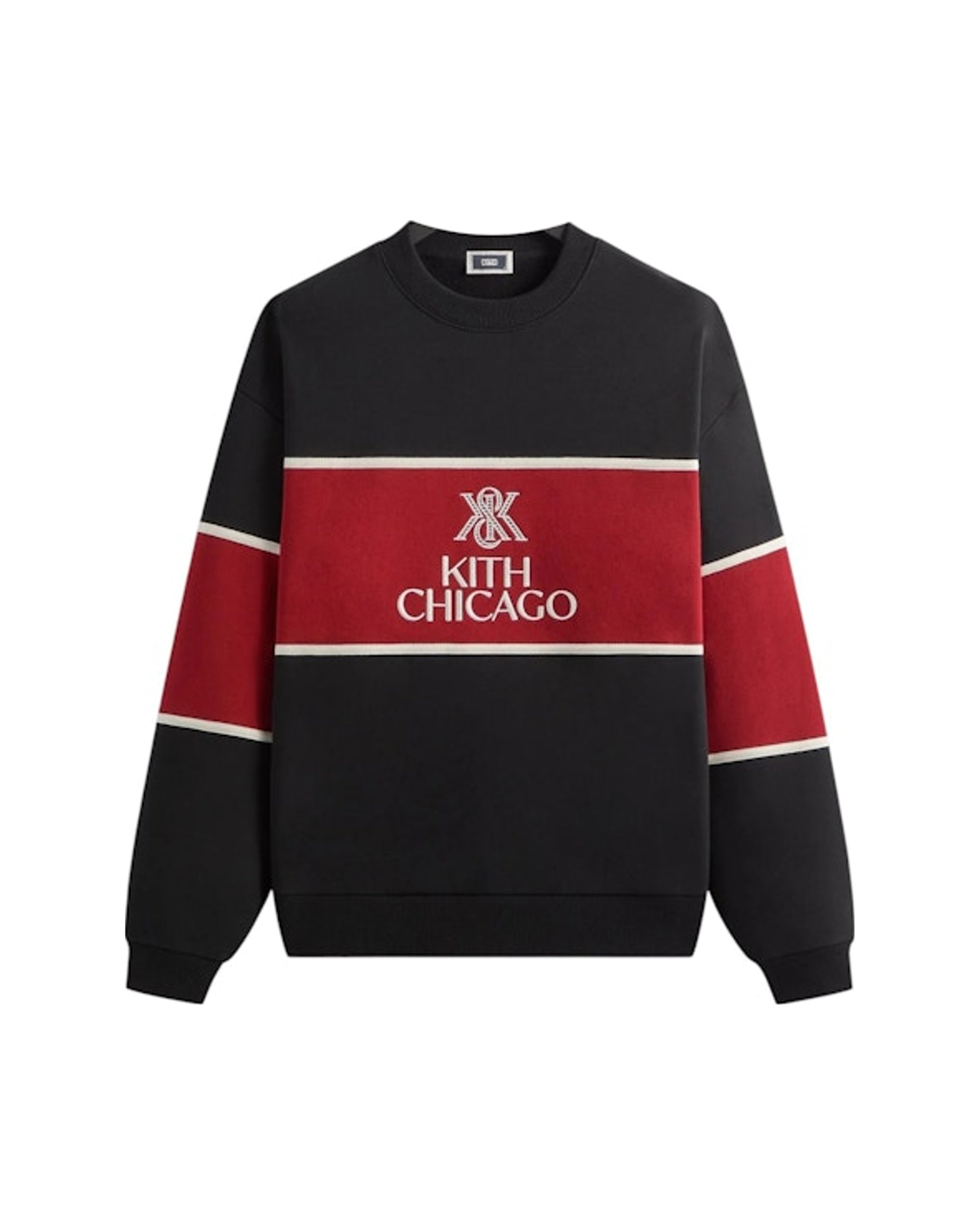 Kith Chicago Panelled Nelson Crewneck Black