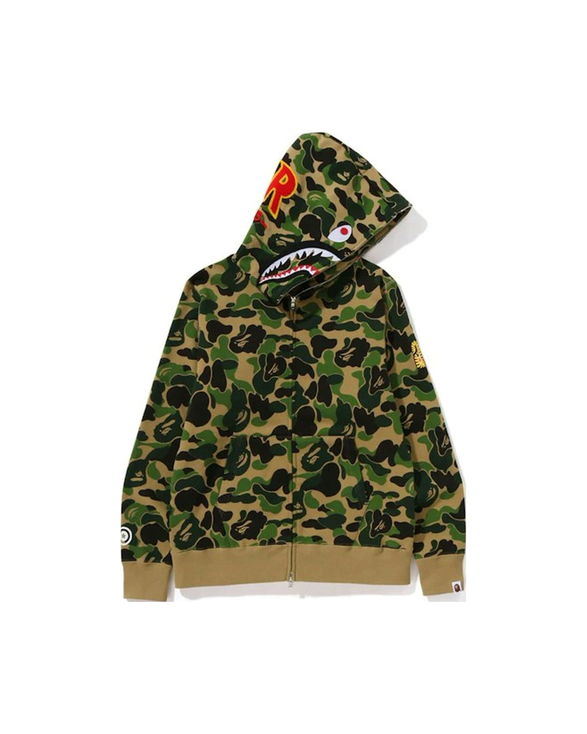 BAPE ABC Camo Shark PONR Full Zip Hoodie Green