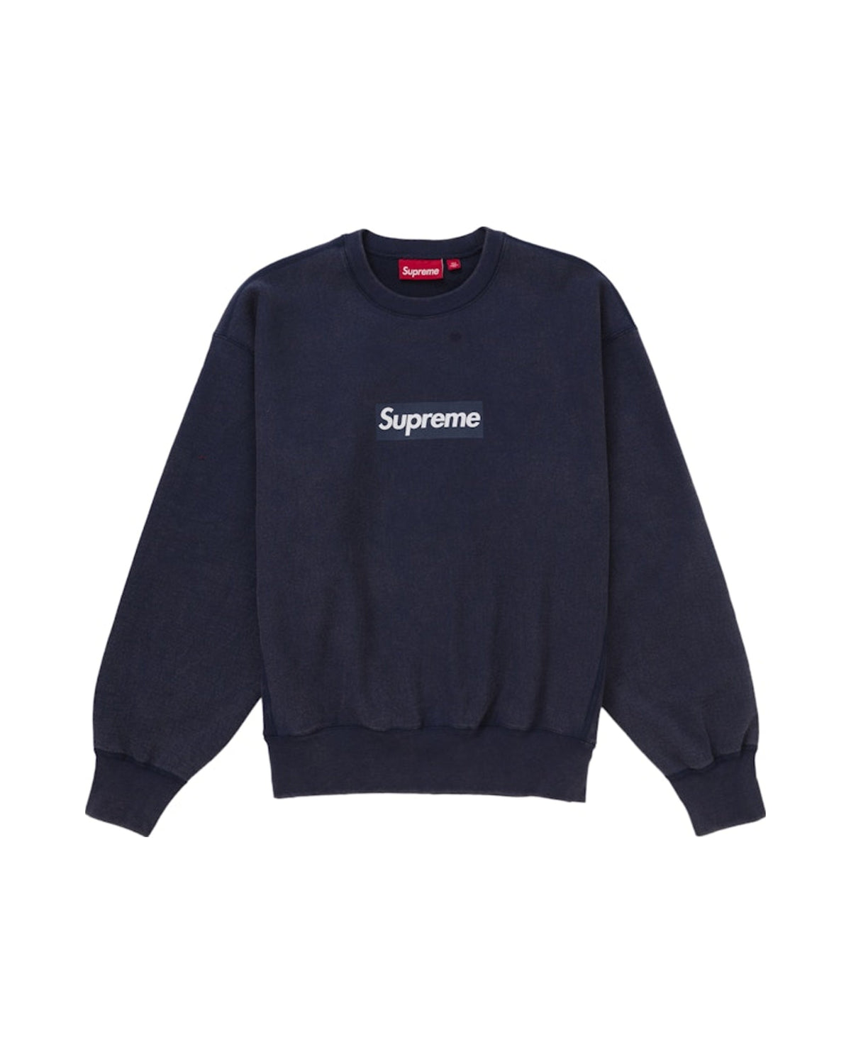 Supreme Washed Box Logo Crewneck Navy
