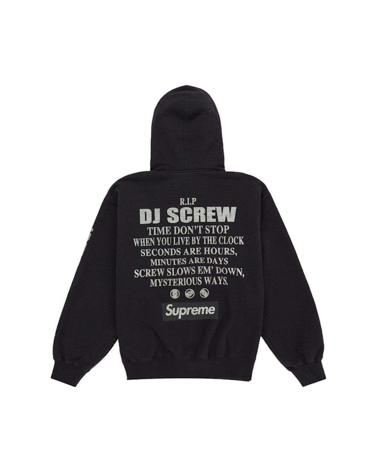 Supreme DJ Screw Zip Up Hooded Sweatshirt Black