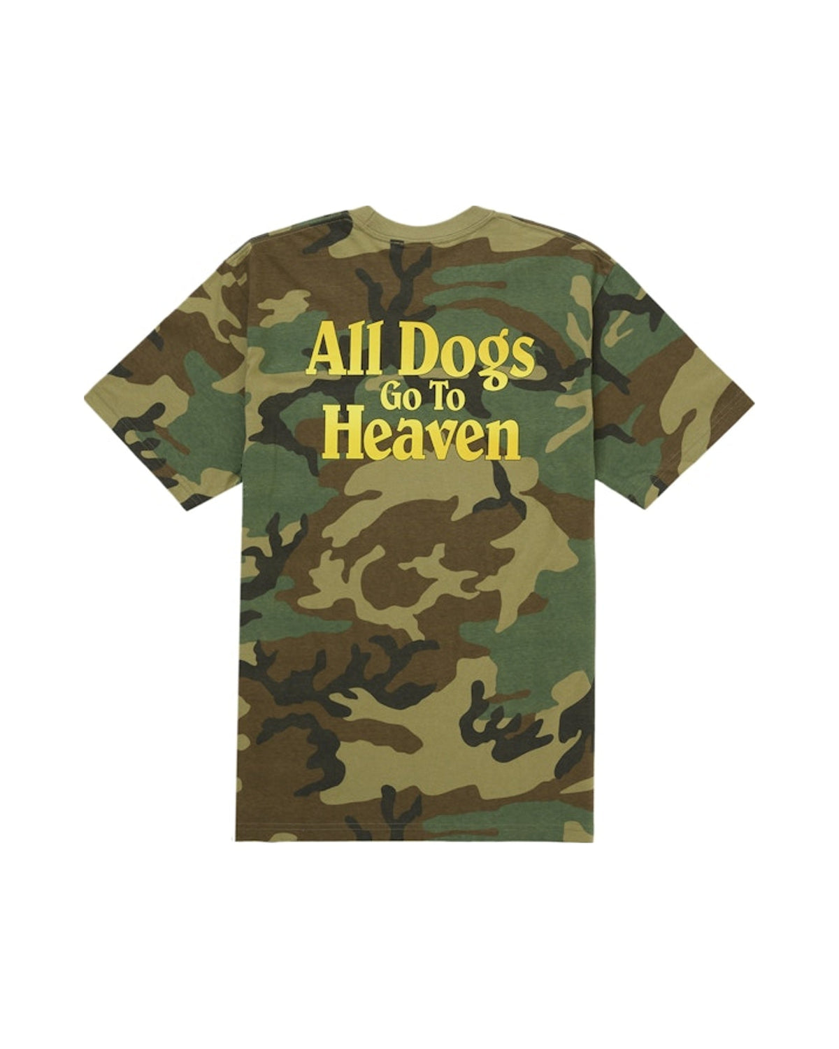 Supreme All Dogs Go To Heaven Tee Woodland Camo