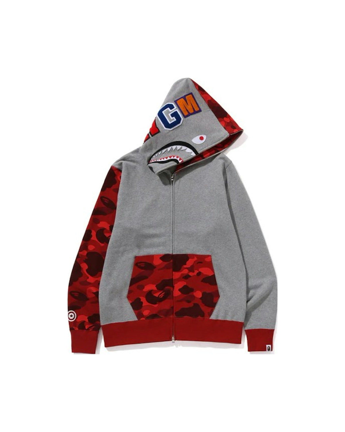 BAPE Color Camo Shark Full Zip Hoodie (FW23) Red