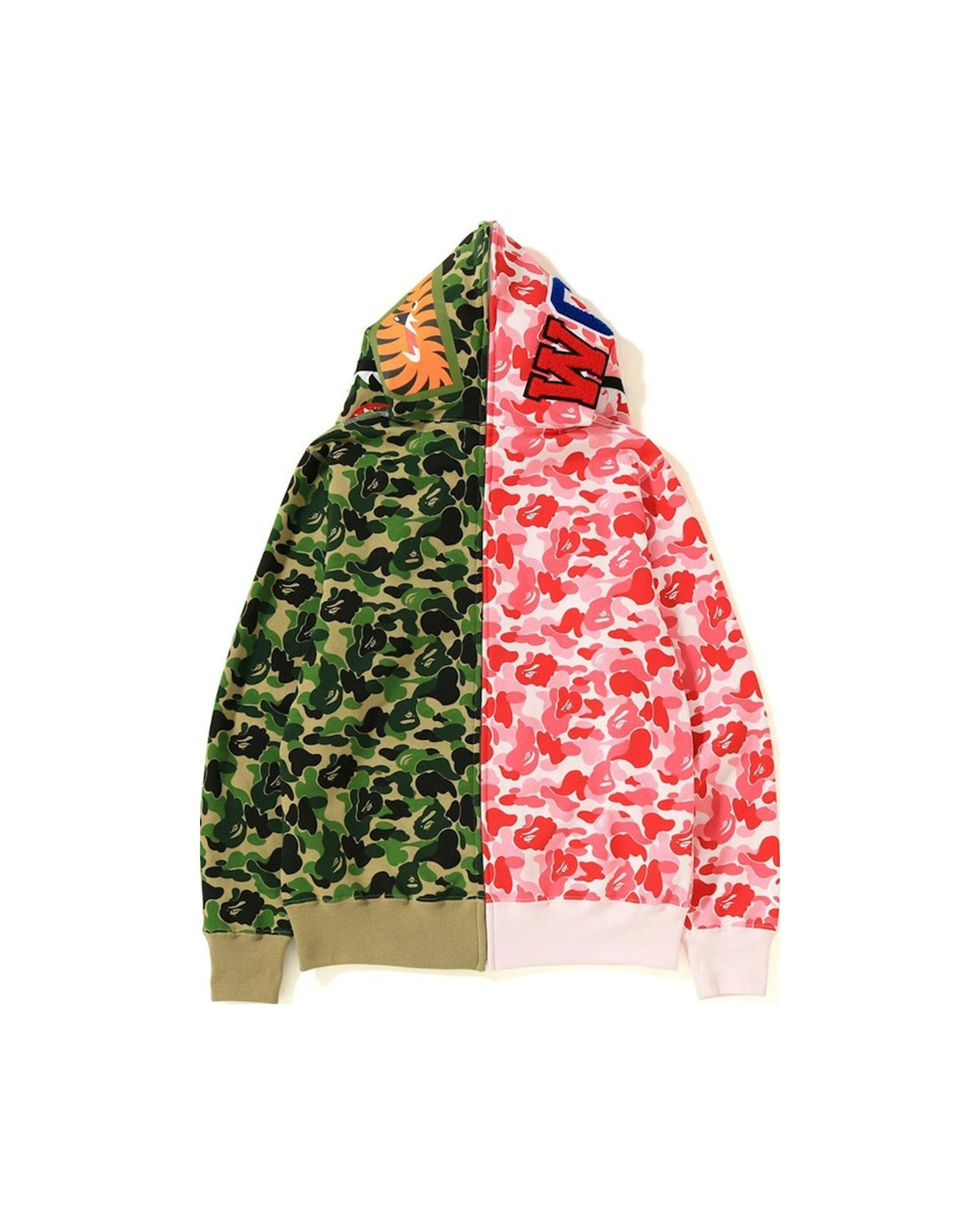 BAPE ABC Separate Shark Full Zip Hoodie Pink/Green