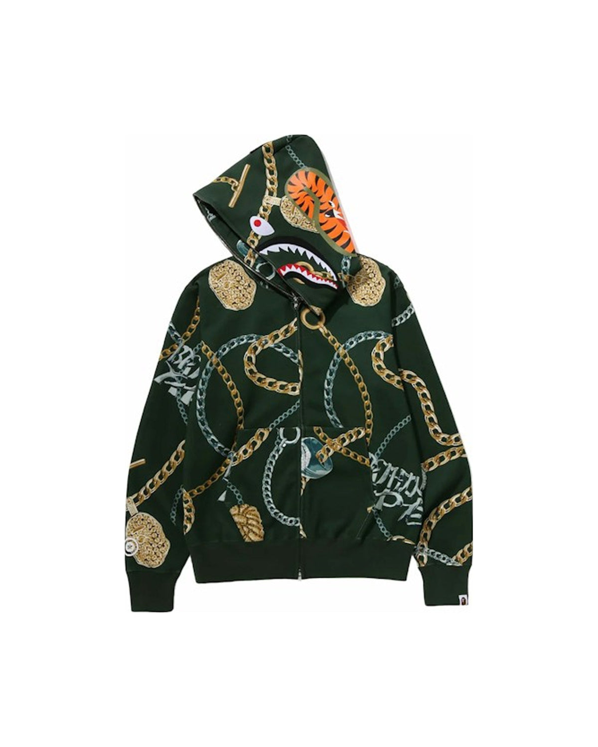 BAPE Jewels Shark Full Zip Hoodie Green