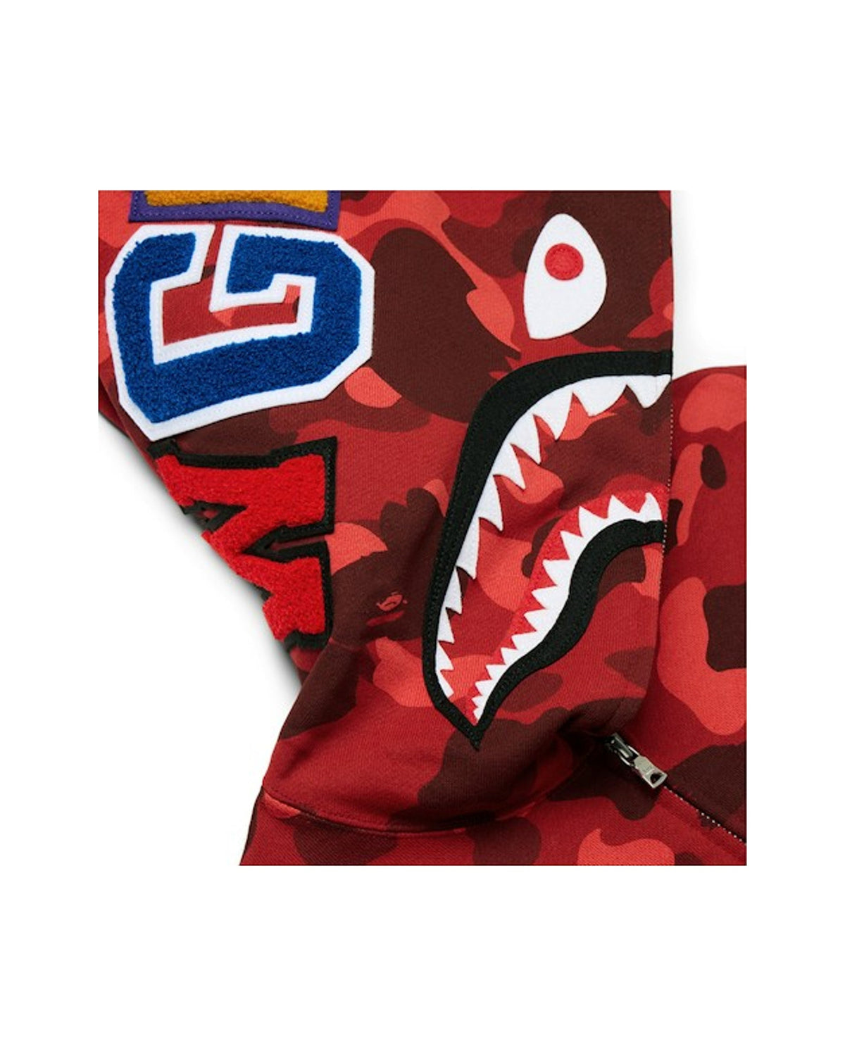 BAPE Color Camo Shark Full Zip  Hoodie Red