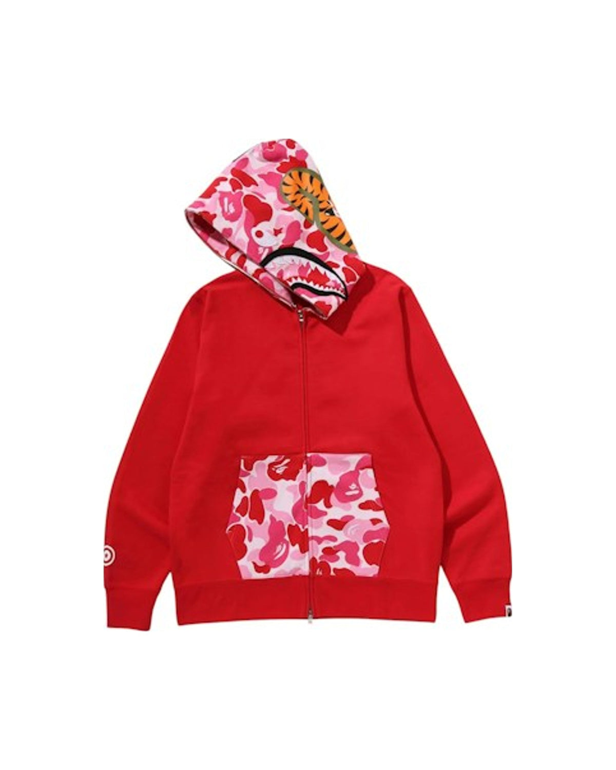 BAPE ABC Camo Shark Full Zip Hoodie Red